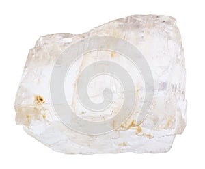 Petalite castorite gemstone isolated on white photo