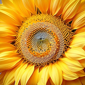 The Petals of a Blooming Sunflower