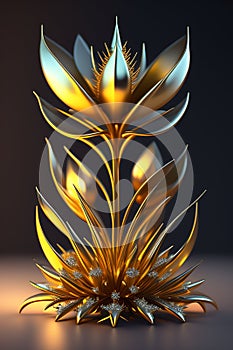 A gold and silver flower, Ai Genareted.