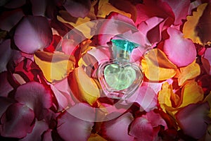 Petals roses glass perfume studio photo