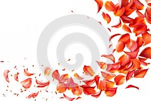 petals swirl, capturing swirling movements on a white background.