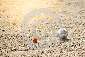 Petanque balls in Petanque game tournament