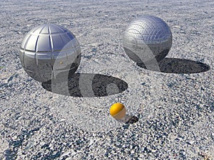 Petanque game - 3D render