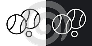 Petanque thin line vector icon set