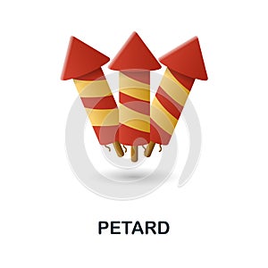 Petard icon. 3d illustration from christmas collection. Creative Petard 3d icon for web design, templates, infographics