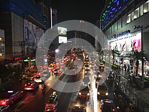 Petchaburi road Bangkok by night