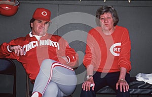 Pete Rose and Marge Schott