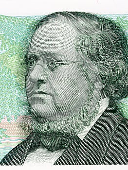 Peter Christen Asbjornsen portrait from Norwegian money