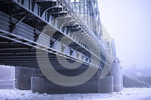 Peter the Great bridge in winter