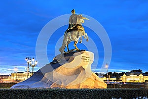 Peter the Great monument Bronze Horseman on Senate Square, St