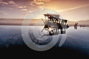 Peter Iredale was a four-masted steel barque sailing vessel that ran ashore on the Oregon coast.