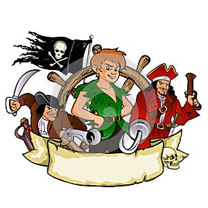 Peter Pan and the pirates emblem