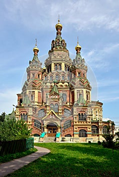 Peter and Paul Cathedral in Peterhof, Russia.