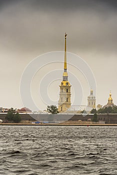 Peter and Paul Fortress and cathedral from the Neva River