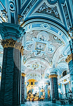 Peter and Paul Fortress inside, the Tombs of the Russian Tsars. Saint Petersburg