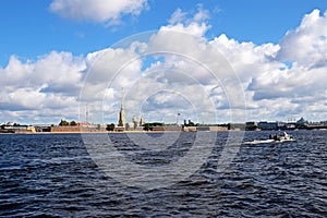 Peter and Paul Fortress Landscape from Neva River, Russia