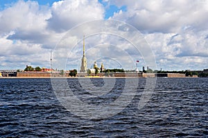 Peter and Paul Fortress Landscape from Neva River, Russia