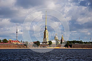 Peter and Paul Fortress Landscape from Neva River, Russia