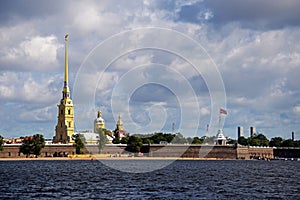 Peter and Paul Fortress Landscape from Neva River, Russia