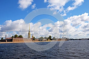 Peter and Paul Fortress Landscape from Neva River, Russia