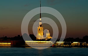 Peter and Paul Fortress at night