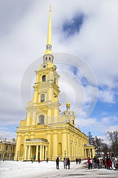 Peter and Paul Fortress. Petropavlovskaya Krepost. Peter and Paul Cathedral bell tower, St. Petersburg, Russia