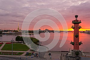 Peter and Paul fortress and Rostral column