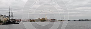 Peter and Paul Fortress in Saint Petersburg, Russia, As Seen from Neva River with Bell Tower of Saints Peter and Paul Cathedral On