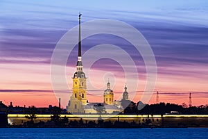 Peter and Paul fortress in sunrise,