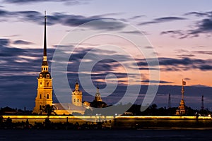 Peter and Paul fortress in sunrise