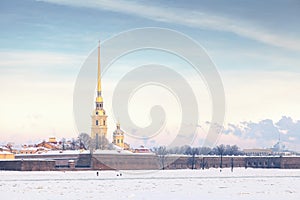 Peter and Paul Fortress in the winter, Saint Petersburg