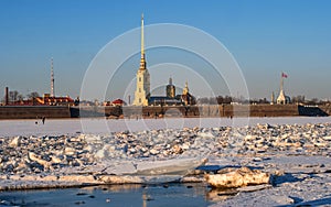 Peter and Paul Fortress in winter. St. Petersburg, Russia. photo