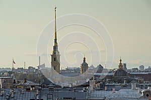 Peter-Pavel Fortress building among roofs of other photo