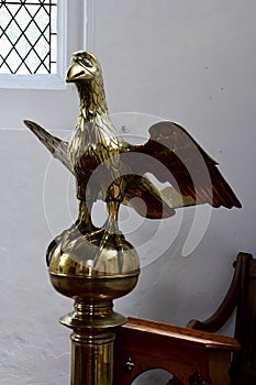 Peter`s Pence eagle lectern, Bedingfield Chantry Chapel, Saint John the Evangelist Church, Oxborough, Norfolk, England, UK