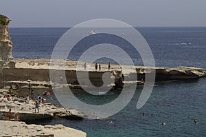 Peter's pool as seen from promentory Malta