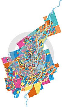 Peterborough, Canada colorful high resolution art map