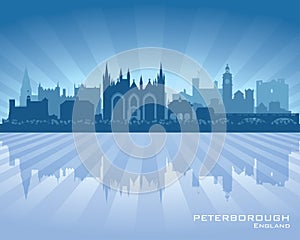 Peterborough England city skyline silhouette