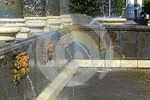 Peterhof, a fragment of the Lion Cascade fountain