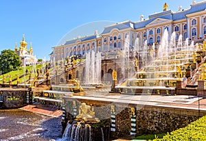 Peterhof Palace with Grand Cascade in St Petersburg