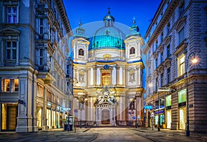 Peters Church on Petersplatz. Vienna, Austria.