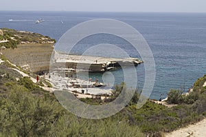 Peters& x27;s pool as seen from promentory Malta