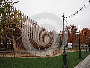 Petersburg of Russia. Open Park New Holland. Center of Petersburg. children`s Playground in the form of an ark