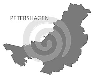 Petershagen German city map grey illustration silhouette shape