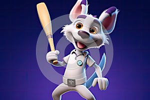 Petfluencers - The Doggone Cricket Champion: Rising to Stardom on Blue Background