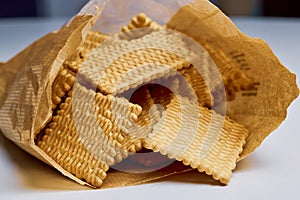 petit beurre biscuits, in a paper bag