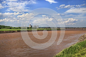 Petitcodiac River In Foreground, Moncton in Background