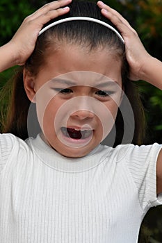 Petite Minority Girl Under Stress Closeup