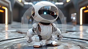 Petite robotic buddy: Baby robot, adorable animated companion.