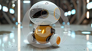 Petite robotic pal: Baby robot, small-scale animated friend.
