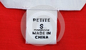 Petite-size clothing label photo